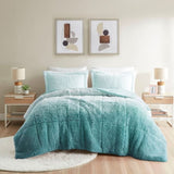 Twin/Twin XL Ombre Shaggy Long Fur Comforter Mini Set B03595984