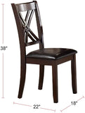 7pcs Dining Set Dining Table 6 Side Chairs Clean Espresso Finish Cushion Seats X Design back Chairs HS00F2554-ID-AHD