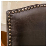 Barstools Set of 2, Counter Height Upholstered Bar Stools for Kitchen Island, Dark Brown Rubberwood N779P254675B