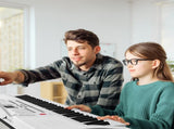 GEP-110 61 Key Lighting Keyboard with Piano Stand, Piano Bench, Built In 74222726