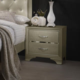 ZUN Champagne Nightstand with 2 Drawers B062P145621