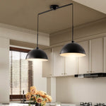 ZUN Industrial Modern Black Double Pendant Light – Adjustable Ceiling Hanging Lamp with Matte Finish for W1340P251921