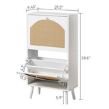 2 dump buckets with high-leg arched rattan shoe cabinet particle board plastic rattan 54*24*98cm 76681799