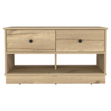 Hamilton Storage Bench, Two Open Shelves, Two Drawers -Light Oak B07091911