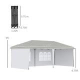 ZUN 10' x 20' Pop Up Canopy party Tent with 4 Sidewalls , White-AS （Prohibited by 03907413