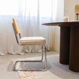 Dining Chairs Set of 2, Velvet Rattan Side Accent Chairs with Chrome Legs, Modern Mid Century Breuer W2105P327593