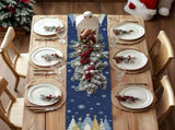 Christmas Table Runner 13x72 Inch, Xmas Trees Snowflakes Holiday Decorative Farmhouse Table 23592970