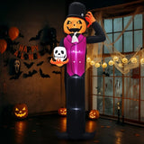 12FT Giant Halloween Inflatable Blow Up Decorations, Pumpkin Man Holding Skull with Built-in LEDs 59691906