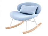 25.59"W x 33.66"D x 29.53"H Indoor Teddy Fabric Rocking Chair, Soft Fluffy Lounge Rocker with White 70114682