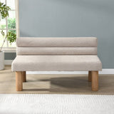 Upholstered Dining Bench, End of Bed, Entryway Bench, Boucle Ottoman for Dining Room, Bedroom, N779P292154E