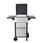 ZUN 2-Burner Propane Gas BBQ Grill, SS Plancha, 24600BTU Output With Wire Enamel Cooking Grids For W2938P208387