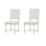 ZUN TOPMAX Vintage Traditional 2-Piece Upholstered Dining Chairs with Padded Backs, Cream N717P170411D