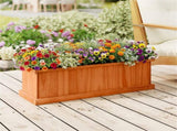 Detachable Bottom Garden Bed, Protective Coating Pine Planter for Herbs, Flowers & Vegetables 28" x 13062326