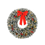 24in Pre-lit Battery Powered Christmas with Remote, Lighted Snow Flocked Artificial Xmas 84305804