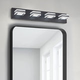 ZUN LED Modern Black Vanity Lights, 4-Lights Acrylic Matte Black Bathroom Vanity Lights Over Mirror W1340P196219