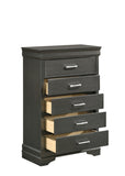 Modern 5 Drawers Chest made with Wood in Gray 733569277797