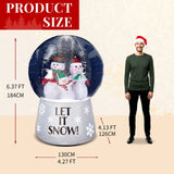 6 FT Lighted Christmas Inflatable Decoration, Large Inflatable Snow Globe with Snowman Family, Funny 68515218