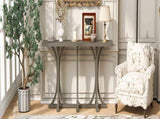 U-Style 59.8'' Wooden Console Table with Oak Veneer Top,Farmhouse Entryway Table with Rubber Wood N711P295300E