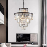 (Same as W1340P188535/L5002-600-B) 24" Luxury Crystal Chandelier with Black Finish Elegant W1340P189339