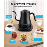 ZUN Gooseneck Electric Kettle with Temperature Control, 27oz Rapid Heating Electric Kettle for Pour Over 89962004