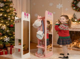 Pink, bow-themed, MDF painted finish, 1-door, 1-shelf, rotatable base, 98506824