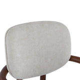 Dining Chairs Set of 2 Upholstered Arm Chairs, Rubber Wood Accent Chairs Beige Fabric Seating, 300 57088865