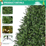 ZUN 7ft Pre-Lit Artificial Holiday Christmas Tree for Home, Office,Party Decoration w/700 Warm White W2773P197086