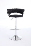 Set of 2 Bar Stools,with Chrome Footrest and Base Swivel Height Adjustable Mechanical Lifting Velvet W1249P247737