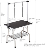 ZUN 36" Professional Dog Pet Grooming Table Adjustable Heavy Duty Portable w/Arm & Noose & Mesh Tray 15058957