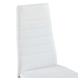 Modern Style Dining Chair Set for 4 with Comfortable PU Leather and Silver Chrome Plated chair W241P294834