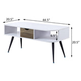 White and Black Coffee Table with 1 Drawer B062P181418