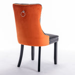 ZUN Furniture,Modern, High-end Tufted Solid Wood Contemporary PU and Velvet Upholstered Dining Chair 55553584