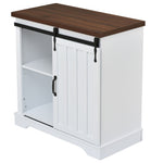 ZUN Bathroom Storage Cabinet, Freestanding Accent Cabinet, Sliding Barn Door, Thick Top, Adjustable WF287852AAK