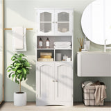 ZUN Bathroom Storage Cabinet with Glass Doors and Shelves 70453917