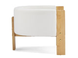 Upholstered Dining Chairs Set of 2, Natural Rubber Wood Frame and White Boucle Fabric, Modern N779P341538W