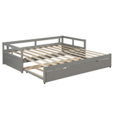 Extending Daybed with Trundle, Wooden Daybed with Trundle, Gray WF194887AAE
