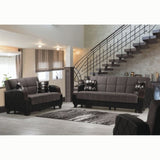 PrimeNest Marabella Collection Upholstered Convertible Loveseat with Storage, Grey B030P281805