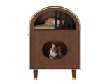 Cat Litter Box Enclosure ,-in-1 Condo Cat Bed, Cat Shelter Furniture with Two-Level Cozy Haven for 60622681