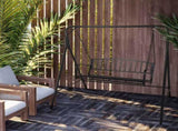 176*128*180cm Flat Top 250kg Garden Iron Swing Frame Black 76269217