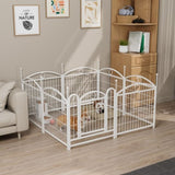 Dog Playpen Indoor 24 inch 8 Panels Metal Dog Pen Pet Dog Fence Outdoor Exercise Pen with Doors, W368P233997
