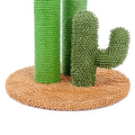 ZUN Cat Scratching Post Cactus Cat Scratcher Featuring with 3 Scratching Poles and Interactive Dangling 58153982