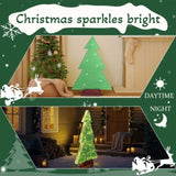 4FT Lighted Christmas Tree Yard Decorations, Pre-lit Holiday Decor with 110 Warm White LED Lights 73238893