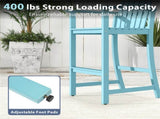 31" Seat Height Outdoor Bar Stool, Slatted Design Ergonomic Tall Chair for 40"-43" Bar 49036707