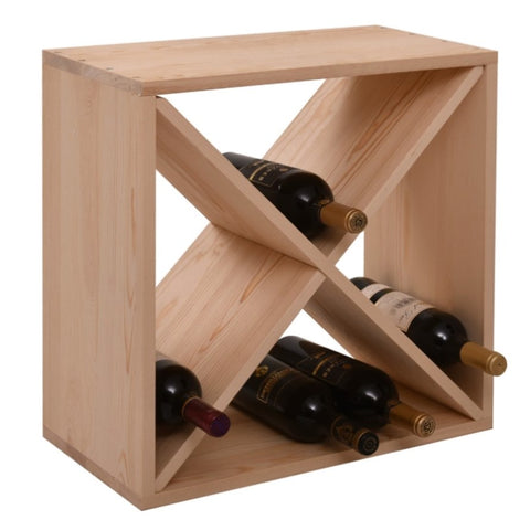 ZUN 24 Bottle Modular Wine Rack, Stackable Wine Storage Cube for Bar Cellar Kitchen Dining Room, W2181P151928