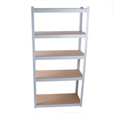 5 Tier Laminated White Metal Shelving Unit Adjustable Garage Storage Utility Rack Heavy Duty Shelves 02251443