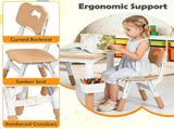Height Adjustable Kids Desk and 4 Chairs Set, Graffiti Wipeable Tabletop Toddler Activity Table with 54431385