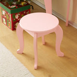 Kids Vanity Table and Chair Set, 2-in-1 Girls Vanity with Tri-Folding Mirror & 3-Color LED Lights, 1 83208764