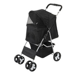 ZUN 4 Wheels Pet Stroller, Dog Cat Stroller for Small Medium Dogs Cats, Foldable Puppy Stroller with Cup 95759460
