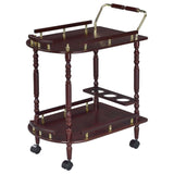 Merlot and Brass 2-shelf Serving Cart B062P145531