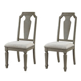 Beige and Weathered Oak Open Back Side Chairs B062P182734